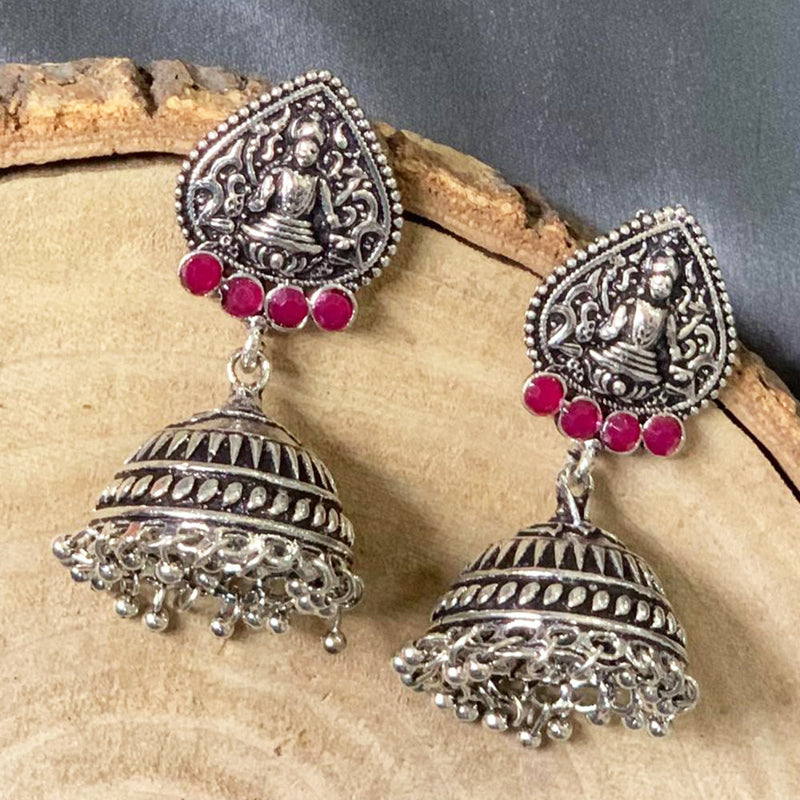 Deep Enterprises Oxidised Plated Jhumki Earrings (Assorted Colors)