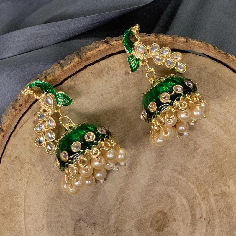 Deep Enterprises Gold Plated Meenakari Jhumki Earrings (Assorted Colors)