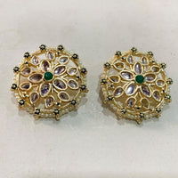 Deep Enterprises Gold Plated Kundan Stud Earrings