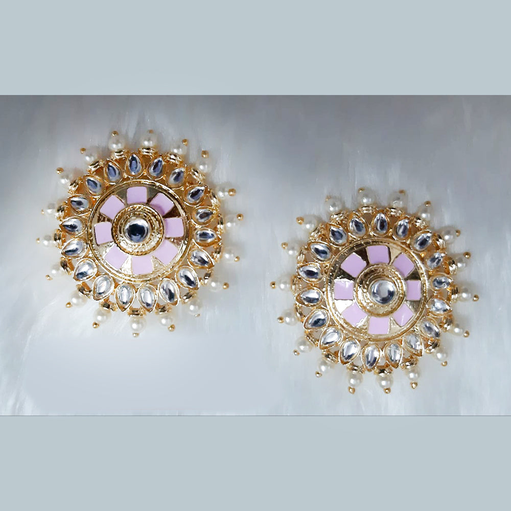 Deep Enterprises Gold Plated Kundan Stud Earrings