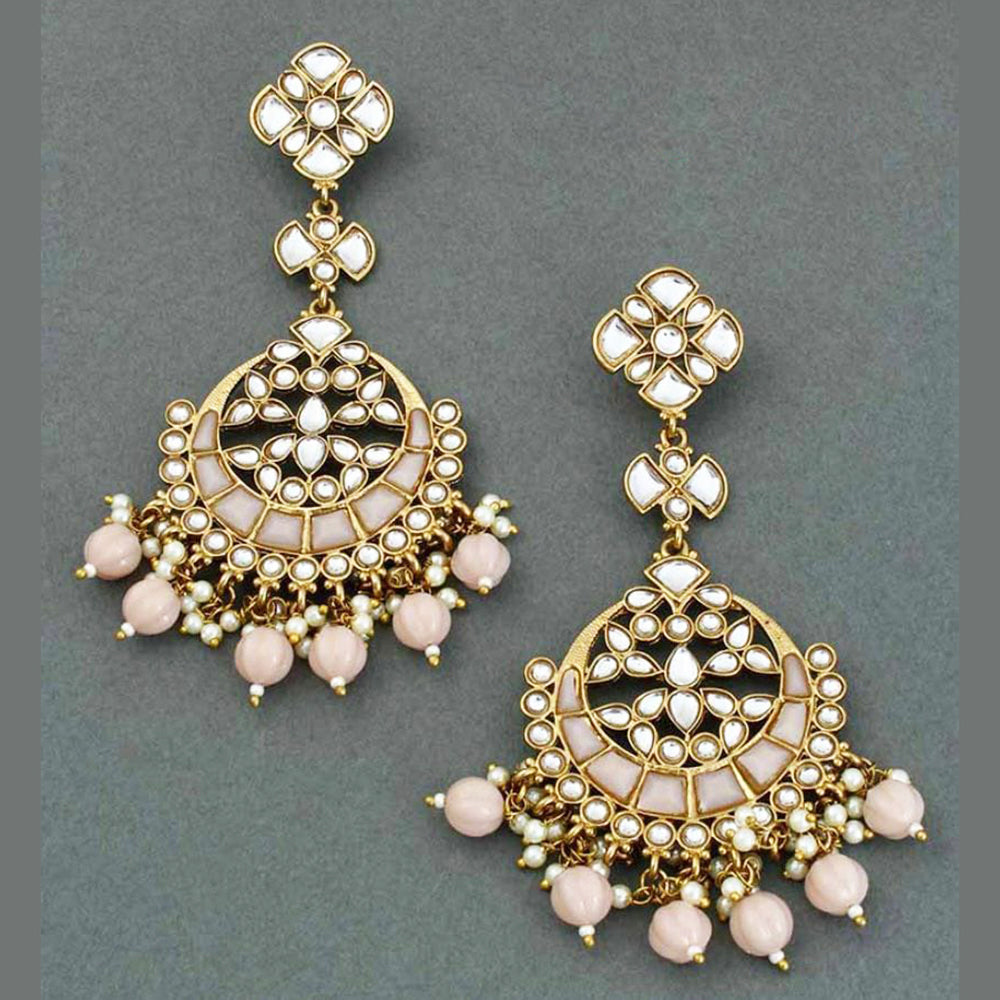 Deep Enterprises Gold Plated Dangler Earrings (Assorted Colors}