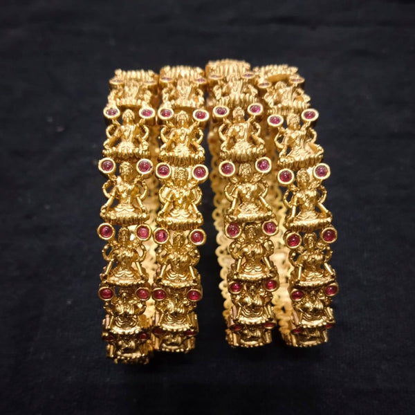 Niyansh Bangles Pota Stone Gold Plated Bangles Set