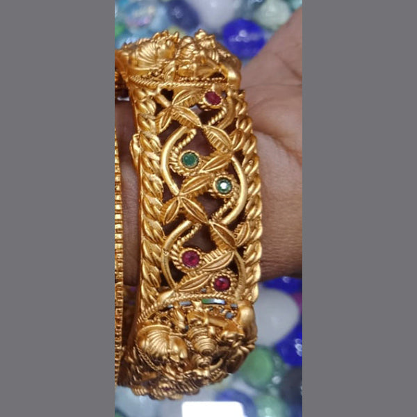 Niyansh Bangles Pota Stone Gold Plated Bangles Set - 11241004