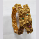 Niyansh Bangles Pota Stone Gold Plated Bangles Set - 11241005