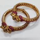 Niyansh Bangles Pota Stone Gold Plated Bangles Set - 11241006