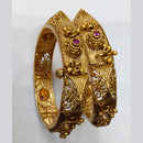 Niyansh Bangles Pota Stone Gold Plated Bangles Set - 11241011