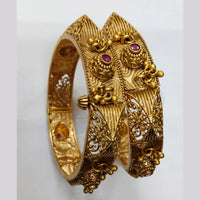 Niyansh Bangles Pota Stone Gold Plated Bangles Set - 11241011