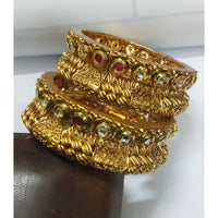 Niyansh Bangles Pota Stone Gold Plated Bangles Set