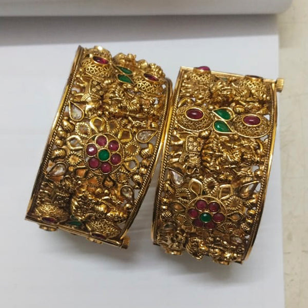 Niyansh Bangles Pota Stone Gold Plated Bangles Set