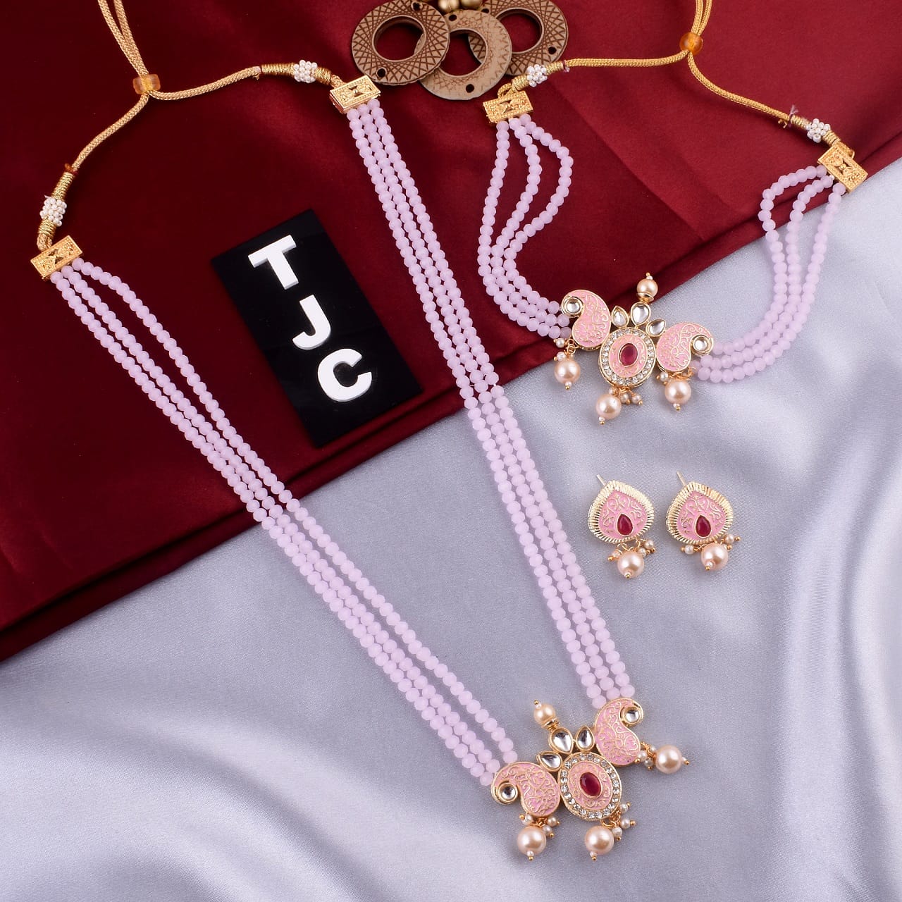 Everlasting Quality Jewels Meenakari & Austrian Stone Double Necklace Set