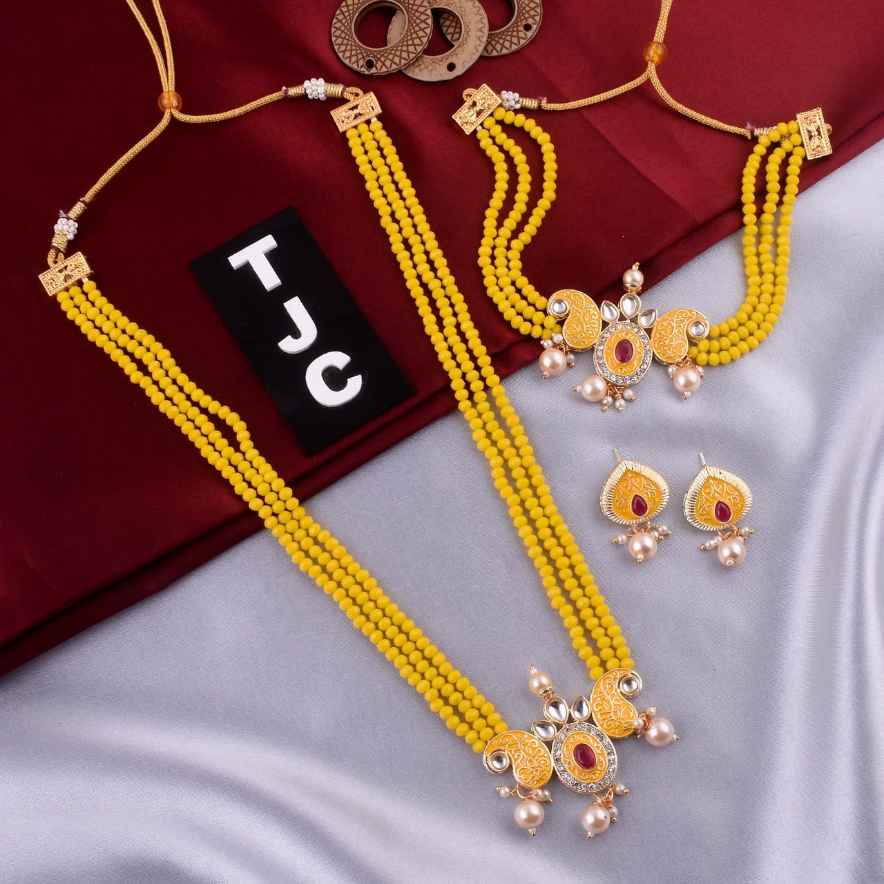 Everlasting Quality Jewels Meenakari & Austrian Stone Double Necklace Set