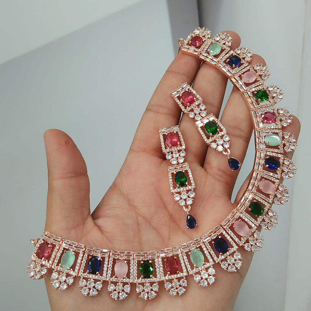 Everlasting Quality Jewels AD Stone Choker Necklace Set