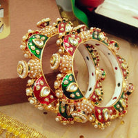 Everlasting Quality Jewels Gold Plated Meenakari  Bangle Sets
