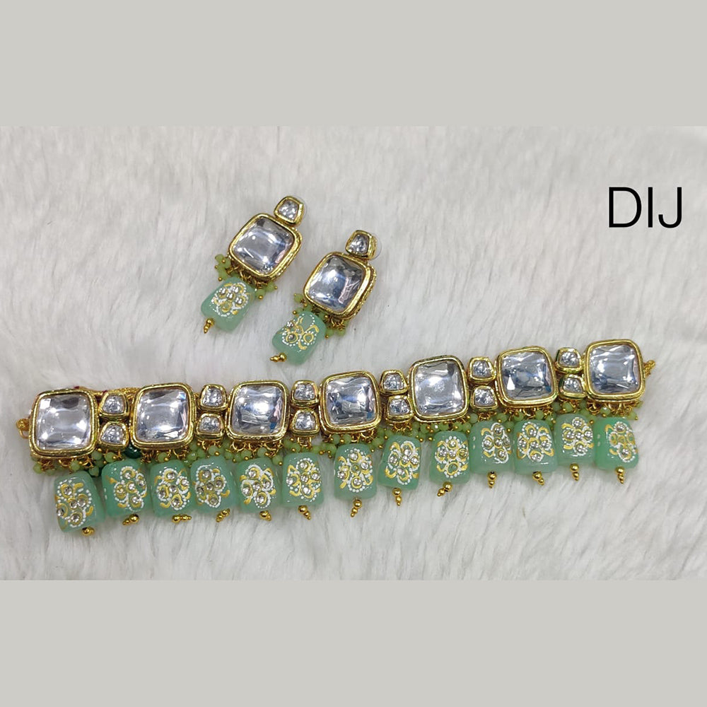 Everlasting Quality Jewels Kundan Stone & Beads Choker Necklace Set