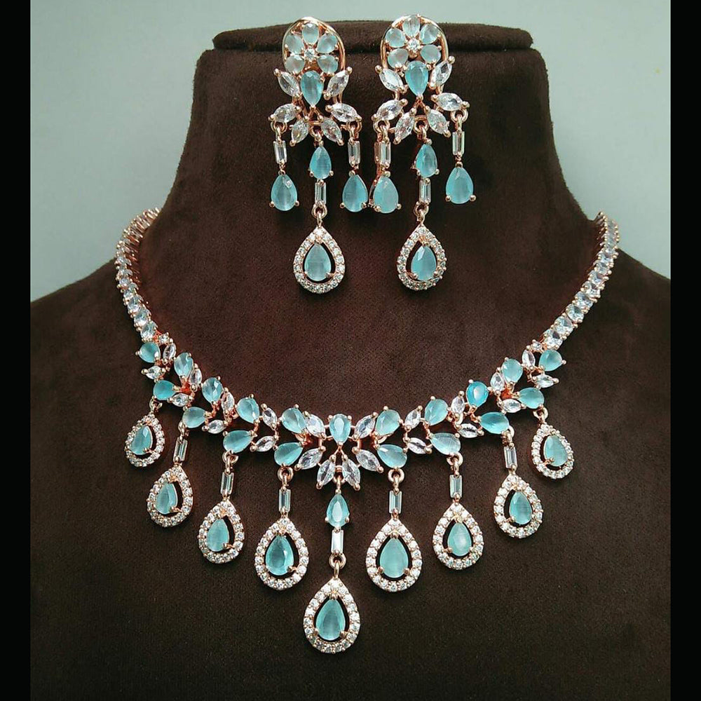 Everlasting Quality Jewels AD Stone Choker Necklace Set