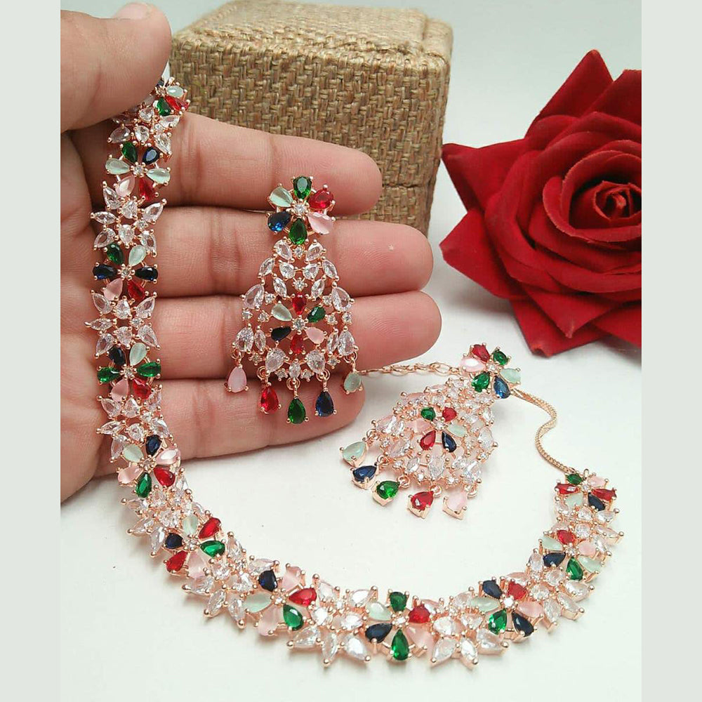 Everlasting Quality Jewels AD Stone Choker Necklace Set