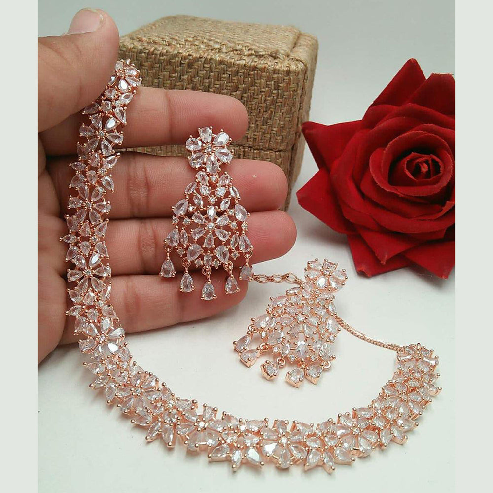 Everlasting Quality Jewels AD Stone Choker Necklace Set