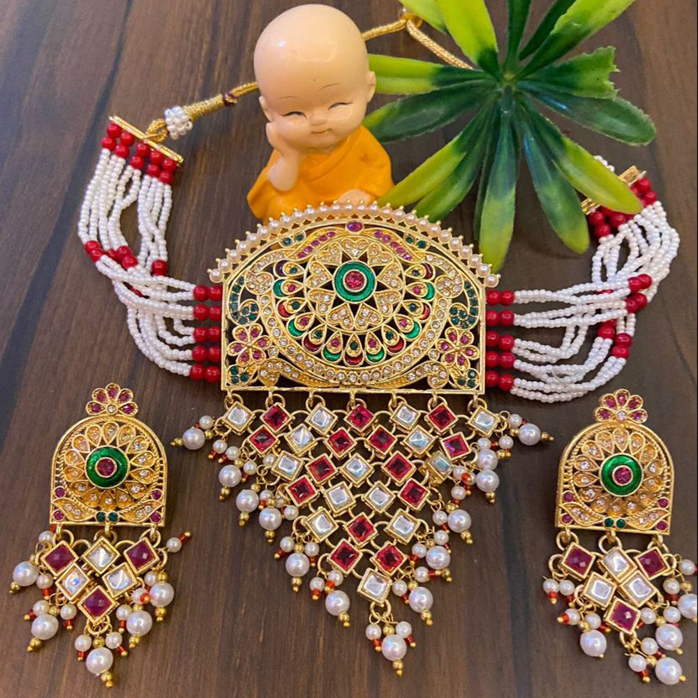 Everlasting Quality Jewels Kundan Stone Choker Necklace Set