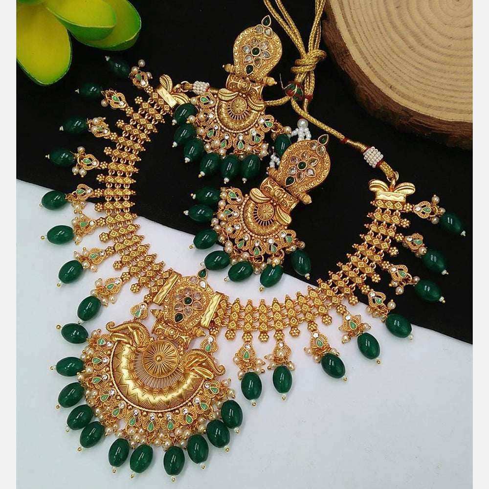 Everlasting Quality Jewels Crystal Stone & Beads Choker Necklace Set