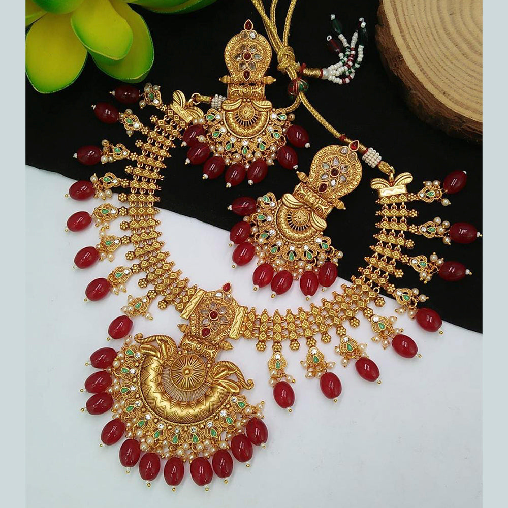 Everlasting Quality Jewels Crystal Stone & Beads Choker Necklace Set