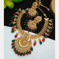 Everlasting Quality Jewels Crystal Stone & Beads Choker Necklace Set