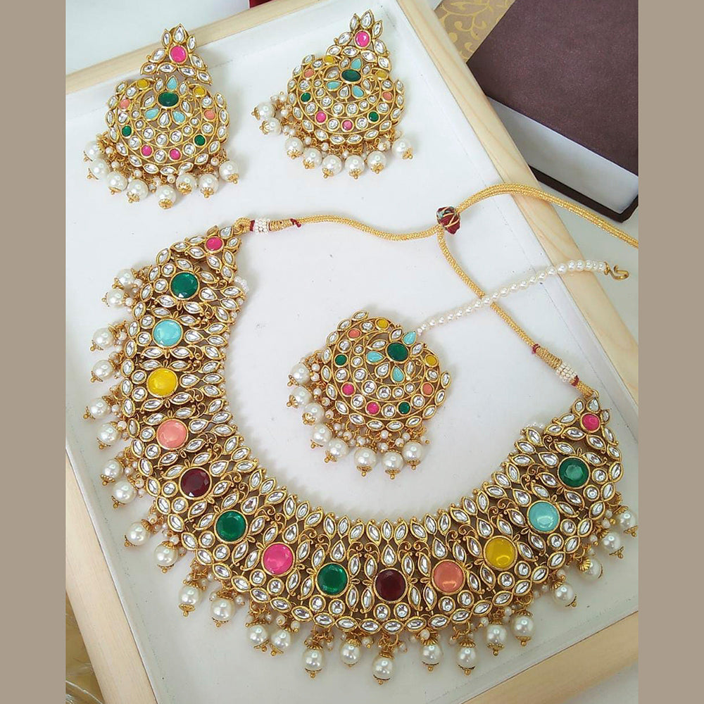 Everlasting Quality Jewels Reverse AD kundan Choker Necklace Set