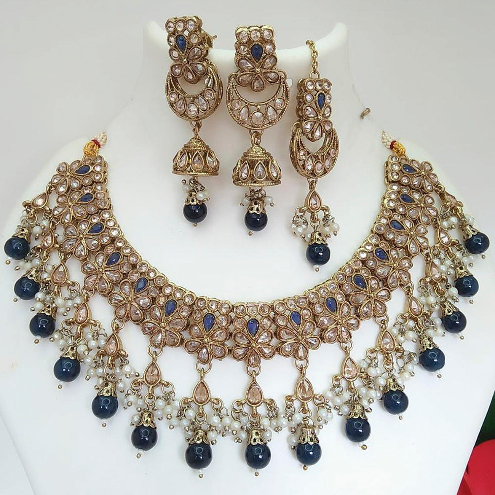 Everlasting Quality Jewels Reverse AD kundan Choker Necklace Set