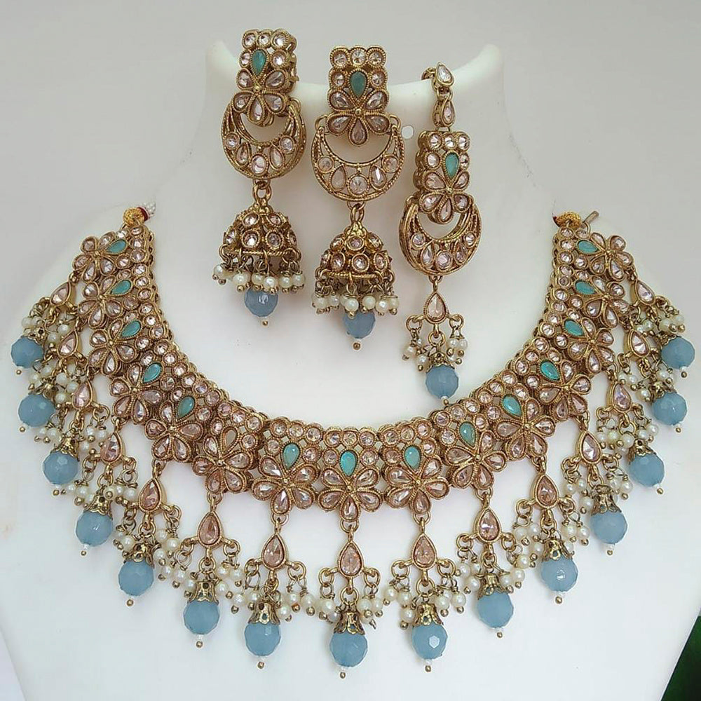 Everlasting Quality Jewels Reverse AD kundan Choker Necklace Set