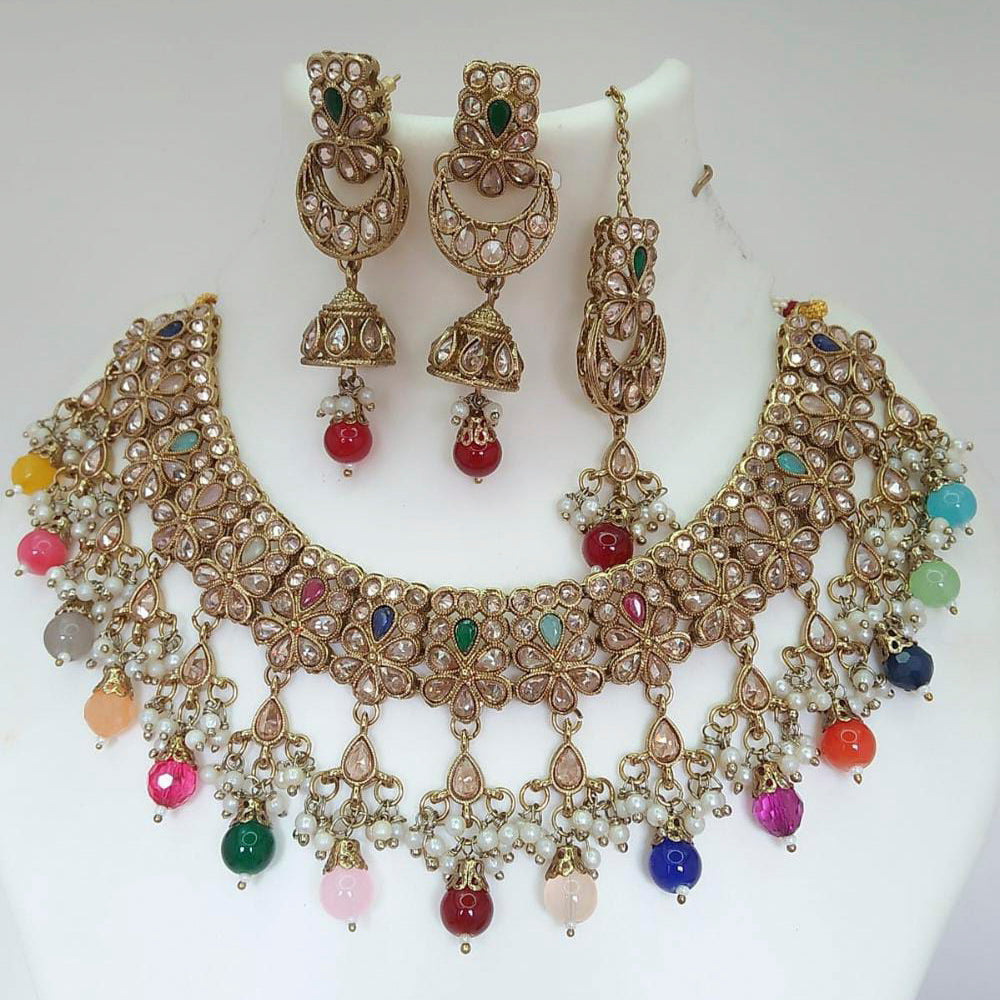 Everlasting Quality Jewels Reverse AD kundan Choker Necklace Set
