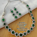 Everlasting Quality Jewels Silver Plated AD Stone Necklace Set