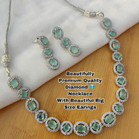 Everlasting Quality Jewels Silver Plated AD Stone Necklace Set