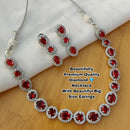Everlasting Quality Jewels Silver Plated AD Stone Necklace Set