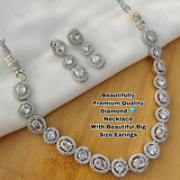Everlasting Quality Jewels Silver Plated AD Stone Necklace Set
