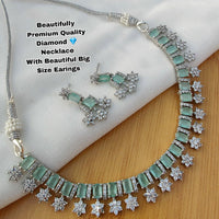 Everlasting Quality Jewels Silver Plated AD Stone Necklace Set