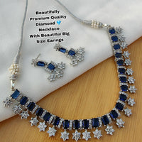 Everlasting Quality Jewels Silver Plated AD Stone Necklace Set