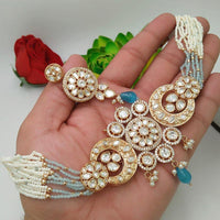 Everlasting Quality Jewels  Gold Plated Kundan Stone Choker Necklace Set