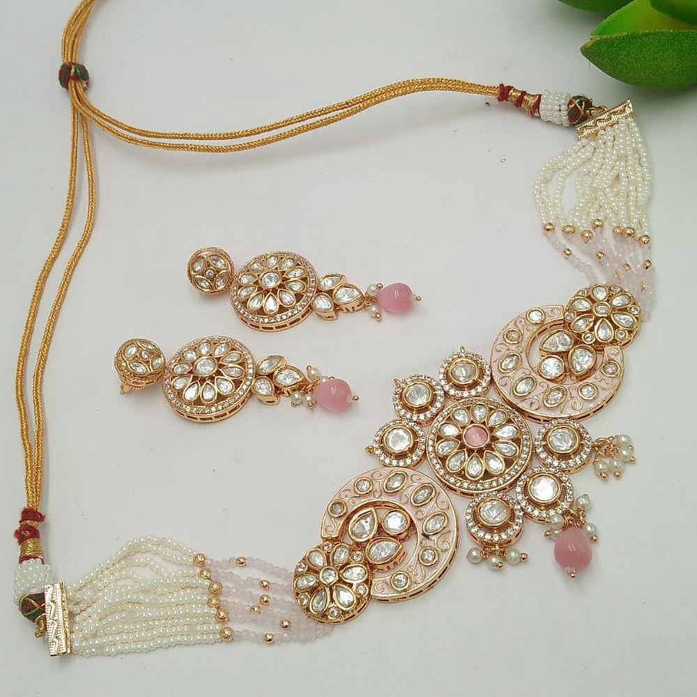 Everlasting Quality Jewels  Gold Plated Kundan Stone Choker Necklace Set