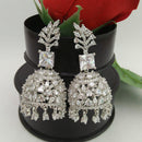 Everlasting Quality Jewels Silver Plated AD Stone Jhumki Earrings
