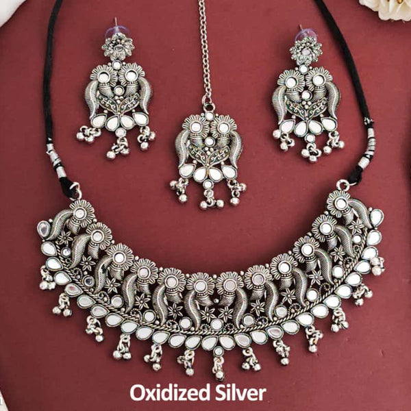 Everlasting Quality Jewels Oxidised Plated Choker Necklace Set