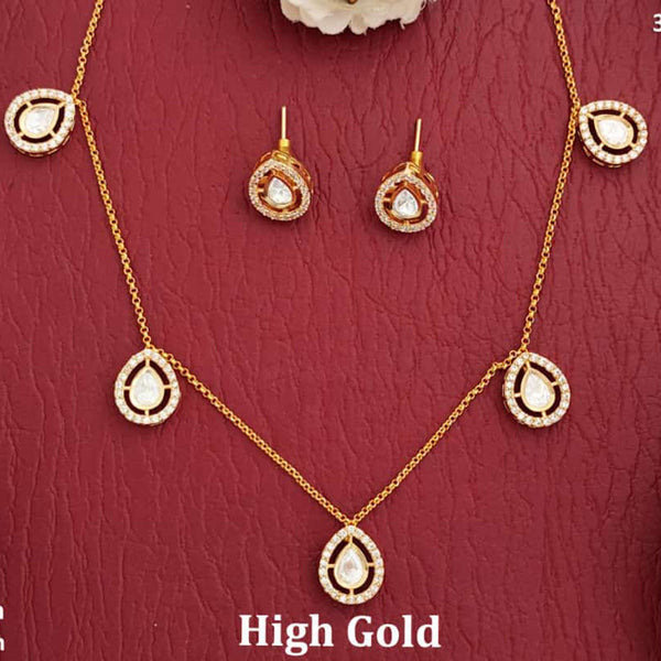 Everlasting Quality Jewels Gold Plated AD Stone Necklace Set