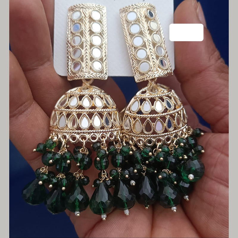 Everlasting Quality Jewels Gold Plated Mirror Jhumki Earrings