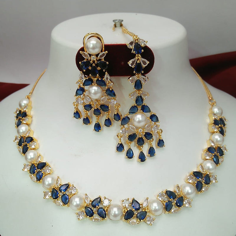 Everlasting Quality Jewels Gold Plated AD Necklace Set