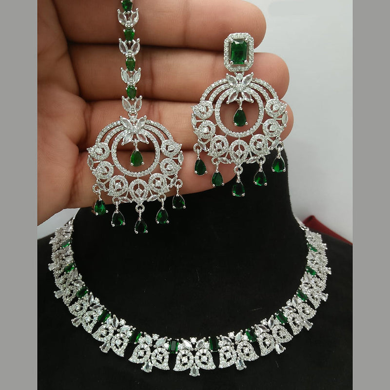 Everlasting Quality Jewels Silver  AD Necklace Set