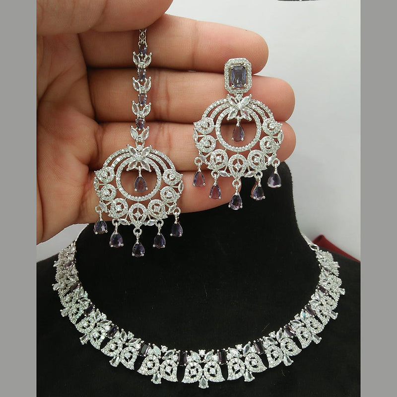 Everlasting Quality Jewels Silver  AD Necklace Set