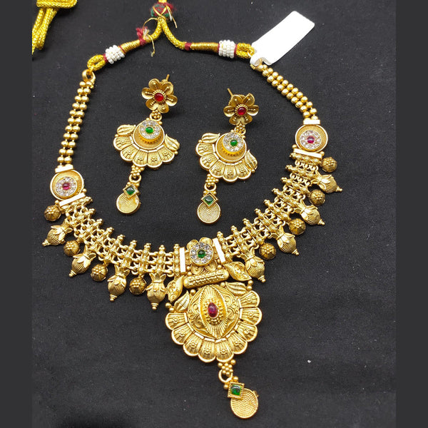 Everlasting Quality Jewels Gold Plated Pota Stone Necklace Set