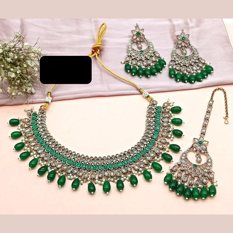 Everlasting Quality Jewels Gold Plated Reverse AD Necklace Set