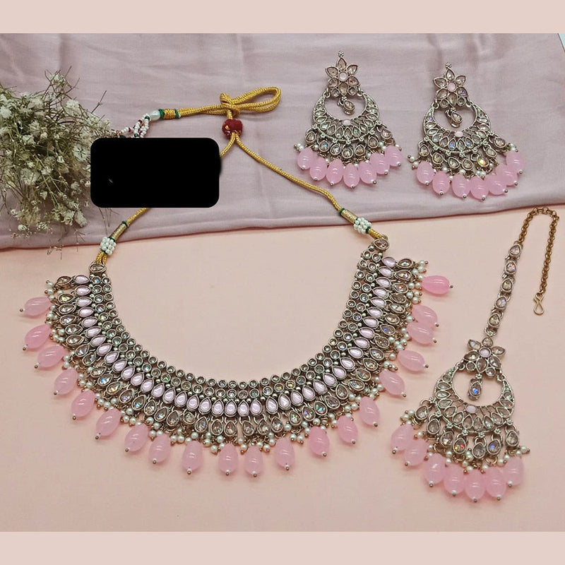 Everlasting Quality Jewels Gold Plated Reverse AD Necklace Set