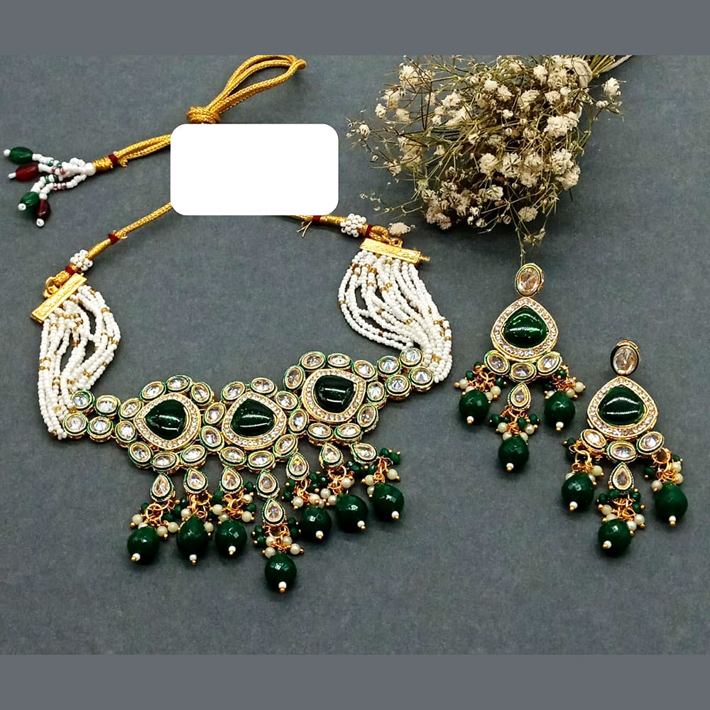 Everlasting Quality Jewels Gold Plated Reverse AD Choker Necklace Set