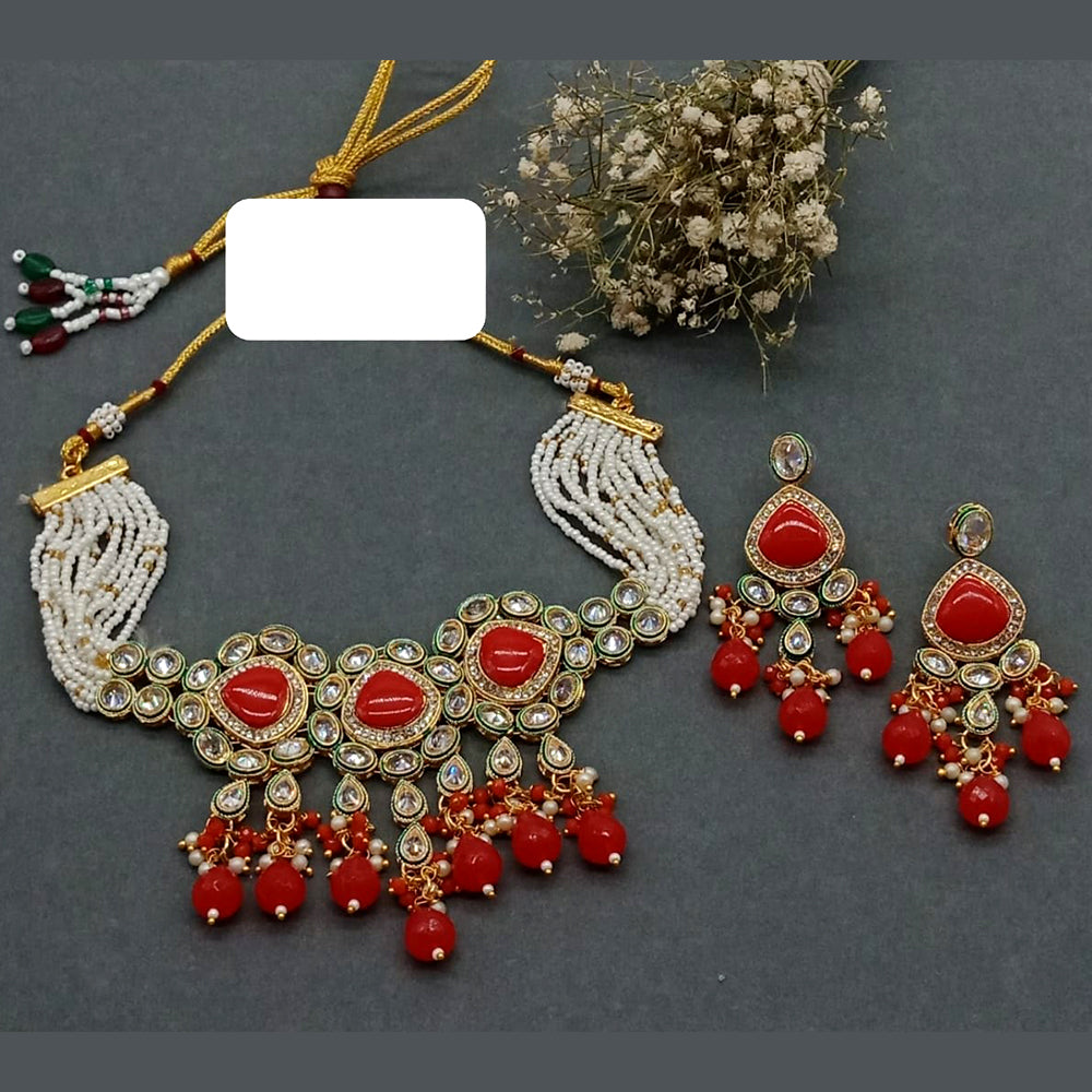Everlasting Quality Jewels Gold Plated Reverse AD Choker Necklace Set