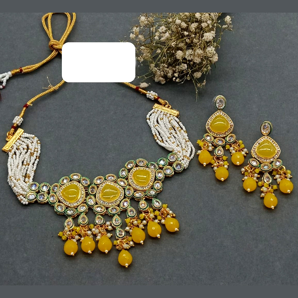 Everlasting Quality Jewels Gold Plated Reverse AD Choker Necklace Set